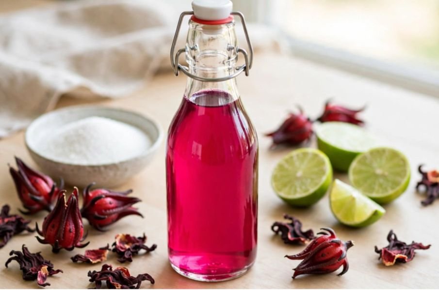 Homemade Hibiscus Syrup Using Dried Flowers
