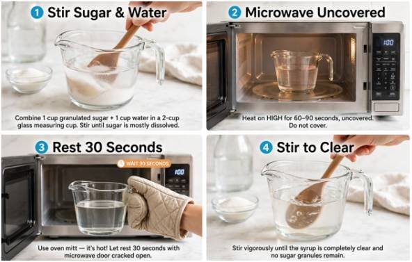 Step-by-Step Instructions for Microwave Simple Syrup