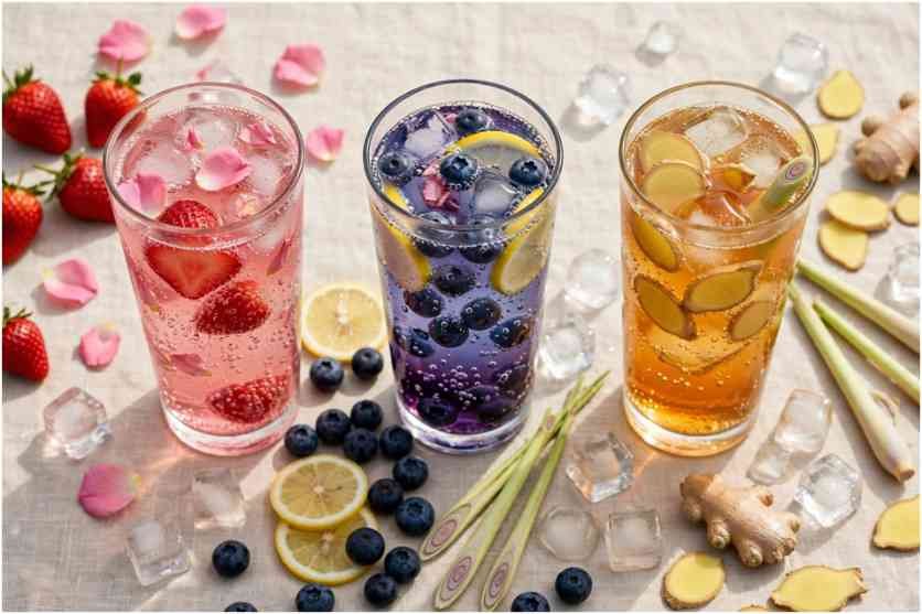 homemade syrup combinations for sparkling drinks