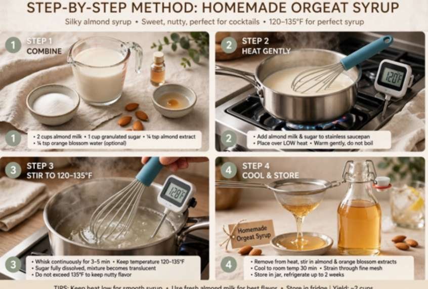 Step-by-Step Almond Milk Orgeat Method
